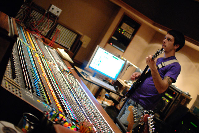 Joel Nass of The Violet Lights records guitar for Sex & Sound EP