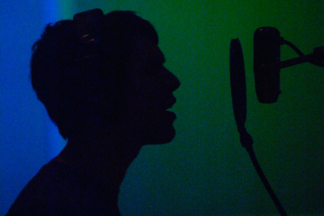 Joel Nass of The Violet Lights records vocals for Sex & Sound EP