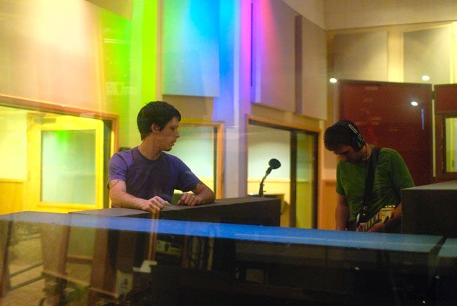 Izaak Mott records guitar for Sex & Sound EP with Joel Nass of The Violet Lights