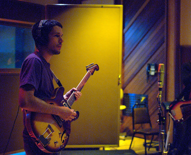 Joel Nass of The Violet Lights tracks drums for Sex & Sound EP