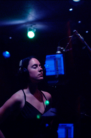 Amber Garvey tracks vocals for Sex & Sound EP by The Violet Lights