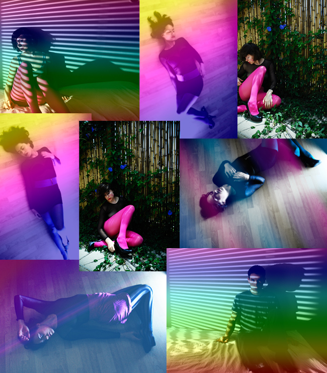 Amber Garvey and Joel Nass of The Violet Lights in outtakes of press photos for Sex & Sound EP